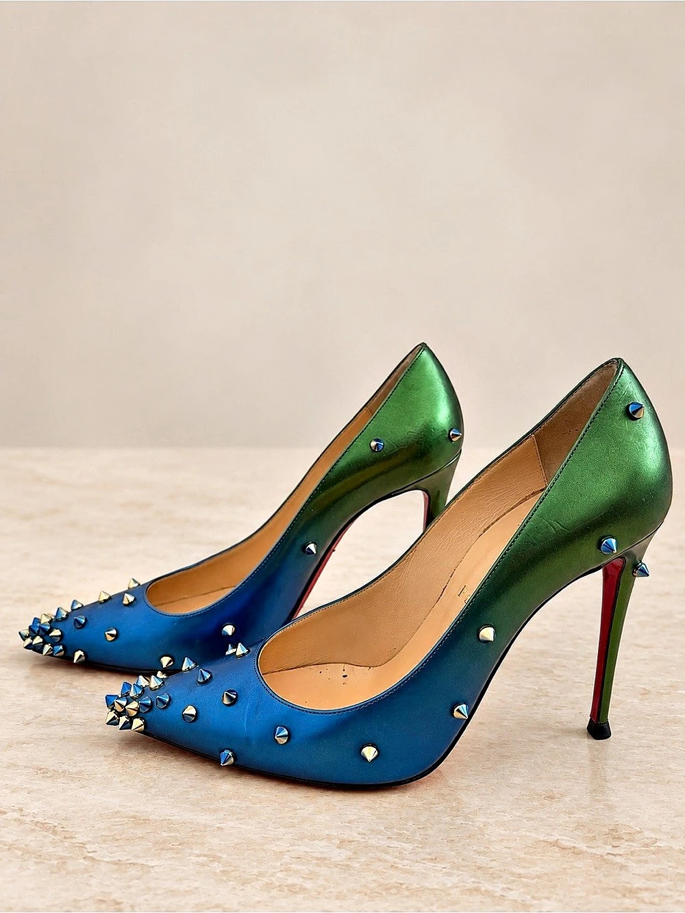 Christian Louboutin Degraspike Ombre Patent Leather Pumps